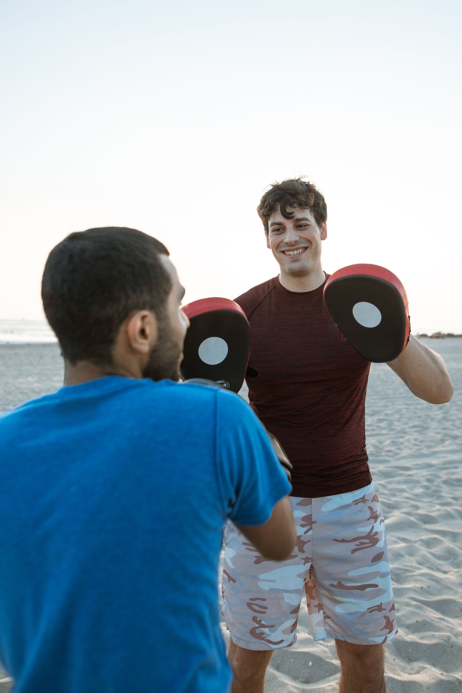 An outdoor coaching session at sunset